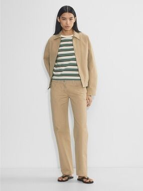 Sunday Best Agatha Beige/Tan Low Rise Straight-Leg Pants Size 12 Aritzia #123777